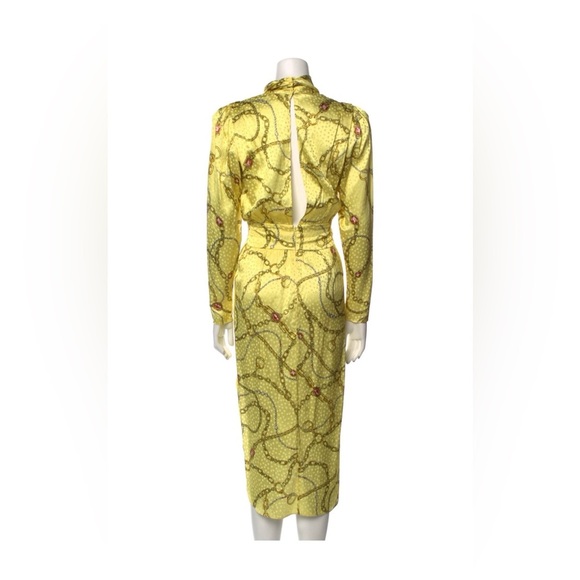 Ronny Kobo Yellow Chain Pattern Kaira Dress SZ XS - Picture 7 of 15